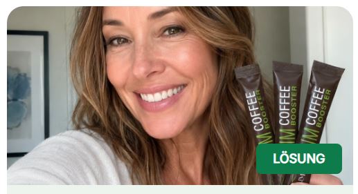 Woman holding Slimqa Slim Coffee Booster sachets